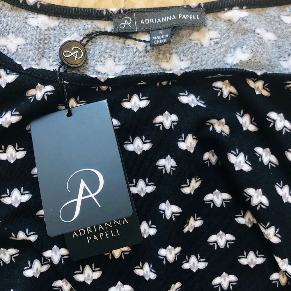 Adrianna Papell Printed Knit Bell Sleeve Top - Picture 7 of 7